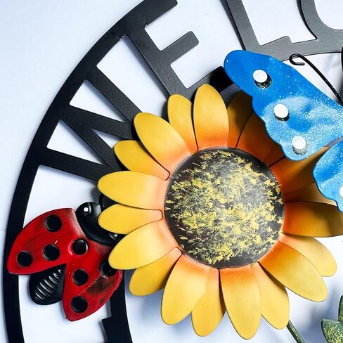 Welcome Owl Metal Door Wreath with Welcome to Our Home Sign, Decorative Outdoor Sign for Home, Garden, Porch or Front Door Wall Decorations in Saudi Arabia