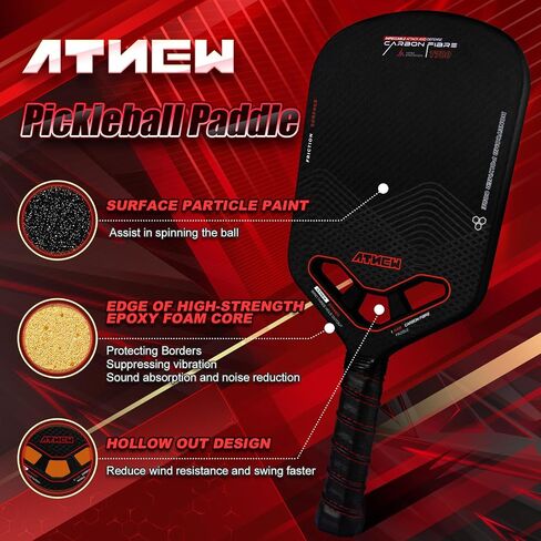 Edgeless Pickleball Paddle,T700 Carbon Fiber Pickleball Paddle 3K Surface with Blingbling Dragon Pattern, Ideal Choice for Pickleball Enthusiasts in Saudi Arabia