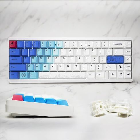 لوحة مفاتيح الألعاب VARMILO Muse65 مع هيكل من سبائك الألومنيوم مُشكل باستخدام الحاسب الآلي، لوحة مفاتيح سلكية مغناطيسية بيضاء تتميز بمشغل قابل للتعديل للعبة FPS (مثل Gard) in Kuwait