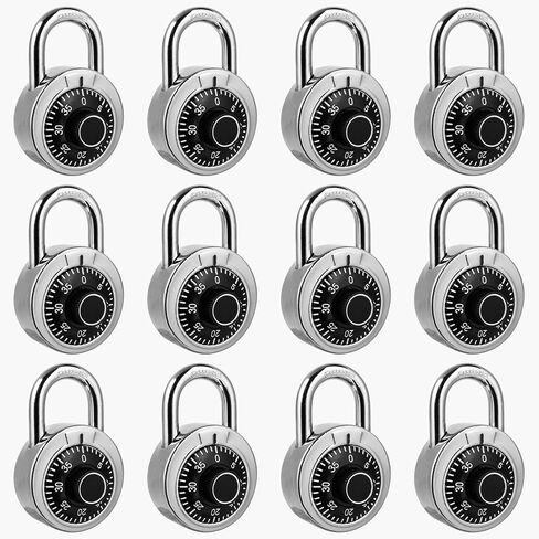 Combination Padlock 24 Pack，Fixed Dial Combination Padlock with Different Combinations，2 in. Wide.Black Turntable，Lock for Gym & Locker,School,Toolbox，and More in Saudi Arabia