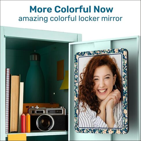 Locker Mirror Magnetic for School and Office, with Strong and 100% Magnetic Mirror for Locker, Magnetic Locker Mirror with Colorful Design, 1 Pack, Safety Stylish Locker Accessories in Saudi Arabia