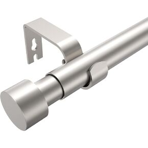 Curtain Rods for Windows 16 to 46 Inches, 1 Inch Adjustable Heavy Duty Curtain Rod, Modern Decorative Curtain Rods with Cylindrical End Cap for Outdoor and Indoor, Bedroom, Kitchen (Gold)