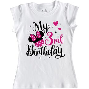 Luke and Lulu Kids Girls 3rd Birthday Outfit - Adorable Birthday Girl Shirt, Mouse 3rd Birthday Shirt 3 Years Old