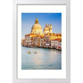 14x14 Picture Frame White Solid Wood Poster Frame to Display Photos 10x10 with Mat or 14x14 without Mat, Wall Frame for Photos, Artworks, Posters,Puzzle (1, 14x14 Inch)