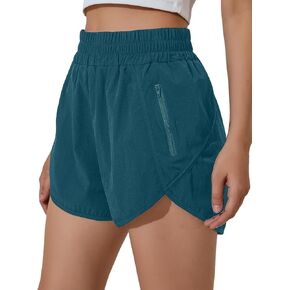 BMJL Women's Running Shorts Elastic High Waisted Shorts Pocket Sporty Workout Shorts Quick Dry Athletic Shorts Pants