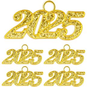 Graduation Tassel Charm, 5 PCS Gold 2025 Charms, 2025 Tassel Charms for Graduation Cap, Graduation Cap Tassel 2025 Year Charm, 2025 Graduation Charm for Graduate Hats Graduation Decorations 2025