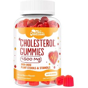 Cholesterol Supplements with 1500 Mg Plant Sterols & Stanols, Cholesterol Complex Gummies, Cholesterol Support Gummies, Maintains Normal Levels, Mixed Berry Flavor, 60 Count