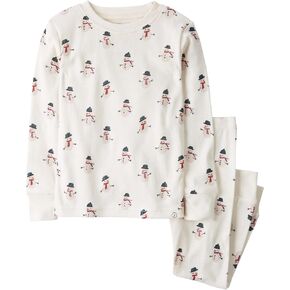 little planet by carter's Unisex Baby 2-Piece Pajamas Made with Organic Cotton, Snowman, 6M