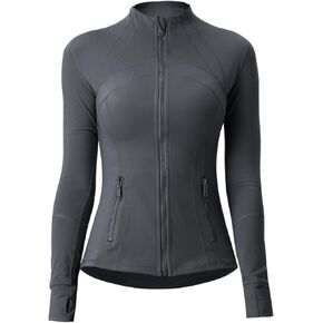 Women's Running Athletic Sports Workout Jacket with Pockets Slim Fit Full Zip