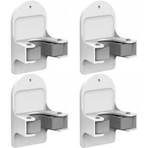 Plastic Broom Holder Wall Mount, White, 4 Count