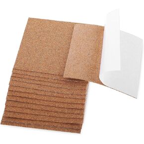 16PCS Cork Sheet 2mm Thick Self-Adhesive Cork Board Tiles Square Cork Liner with Strong Adhesive-Backed, Cork Tiles Mat Cork Backing for Coasters DIY (4x4 Inch)