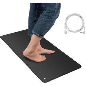 Grounding Mat, Conductive Grounding Pad, Earth Mat with 15ft Grounding Cord, Universal Grounding Mat for Pain Relief, Inflammation, Balance, 13 x 23.6