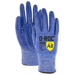 MAGID D - ROC AeroDex 13 - Gauge RepTek Grip Silicone Palm Coated Work Glove with Acrylic Liner – Cut Level A8-12/3XL,12 Pairs