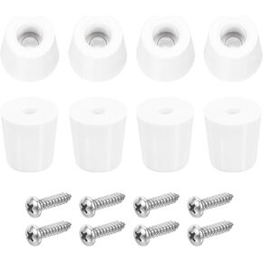 uxcell 8Pcs Rubber Bumper Feet, 0.79" H x0.79 W Round Pads with Stainless Steel Washer and Screws for Furniture, Appliances, Electronics