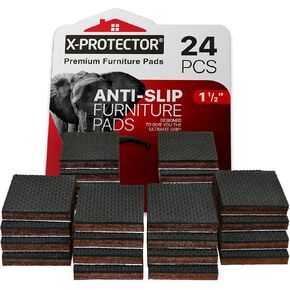 X-PROTECTOR Non Slip Furniture Pads – 24 Premium Furniture Grippers 1 1/2"! Best SelfAdhesive Rubber Feet Furniture Feet – Ideal Non Skid Furniture Pad Floor Protectors – Keep Furniture in Place!