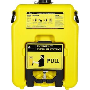 CGOLDENWALL 53L/14Gal Portable Eye Wash Station OSHA Approved Self-contained Emergency Eyewash Station Wall Mounted Eye Wash Kit for First Aid Gravity-Flow Heavy Duty