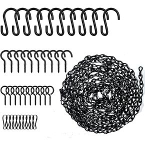 157 Inches Black Metal Wire Hanging Chains for Bird Feeders, Chimes,Lanterns,Billboards, Chalkboards, Planters,Birdbaths,Grow Lights and Decorative Ornaments(Bold Version: 2MM Diameter)