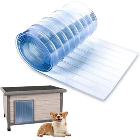 Plastic Vinyl Replacement Strip Curtain 8’ x 7.6", 0.08" Thickness Walk in Freezer Cooler Curtain Strips, Plastic Curtain Strips for Commercial Entry Doors, DIY Dog Cat House Entry Door