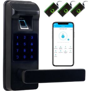 Harfo Smart Door Lock, Heavy Duty Keyless Entry Door Lock, Fingerprint Door Lock, Door Locks with Keypads, Full App Control Digital Door Lock, Keypad Lock Electronic Digital Biometric Door Lock(Black)