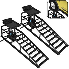 2 Pack Hydraulic Car Ramps 5t, Car Ramps High Lift 10000lbs, Car Lift Service Ramps Height 9"-14.2", Heavy Duty Steel Car Lift Ramp, Auto Ramps for Changing Oil for Maintenance, Black