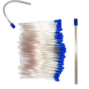 Dental Saliva Ejectors Disposable Flexible Clear Tube with Blue Tip Evacuation Suction Tips (100PCS)