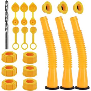 Gas Can Spout Replacement, Replacement Gas Can Spout. Gas Can Nozzle (3 Kit-Yellow) All gaskets are installed and ready to use upon receipt. For 1/2/5/10 gallon gas can. Easy and convenient to use