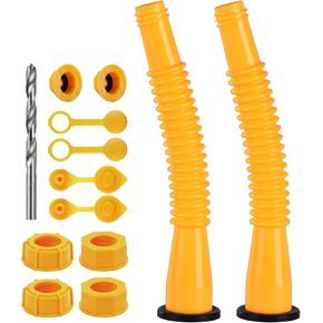Gas Can Spout Replacement, Replacement Gas Can Spout. Gas Can Nozzle (2 Kit-Yellow) All gaskets are installed and ready to use upon receipt. For 1/2/5/10 gallon gas can. Easy and convenient to use
