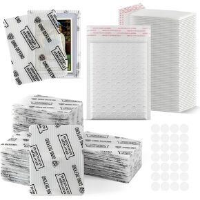 Ding Defend Card Shipping Protector Envelopes Bubble Mailer Kit with 110 Semi-Transparent Small Padded Envelopes/Protectors (3.5" x 4.5"), 55 Small Bubble Mailers, 250 Tape Seals for Collectible Cards