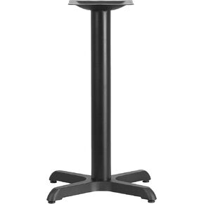 Flash Furniture Beverly 22" x 22" Restaurant Table X-Base with 3" Diameter Table Height Column, Commercial X-Base Cast Iron Table Base, Black