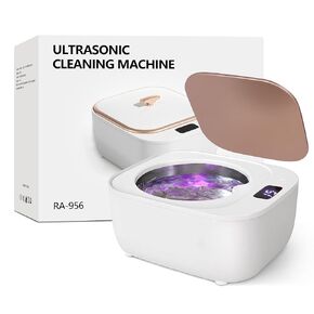 Inmorven Ultrasonic Retainer Cleaner 48kHz, Ultra Sonic Denture Cleaners, Dental Cleaning Pod for Aligners, Small Ultrasonic Jewelry Cleaner Machine