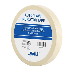 JMU Autoclave Tape 1 Roll, 3/4'' x 60 Yards, Sterilization Indicates Tape for Steam Sterilization