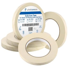 Autoclave Sterilization Tape (2-Pack, 1" x 60 Yards) - Dental, Medical, and Sterilizer Safe Adhesive Tape for Steam & EO Gas Indicators