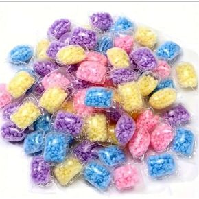 Scented Laundry Beads, 50 Packets, Assorted Colors - Pink, Purple, Blue, Yellow