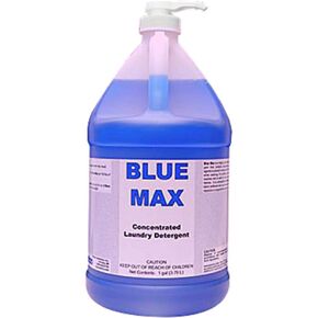 Blue Max Industrial-Strength Laundry Detergent Concentrate - Safely Clean 256 Loads Per Gallon, 1/2 Ounce Per Load, Heavy Duty Concentrated Commercial Formula, 1 Liquid Gallon Bottle, Pack of 1