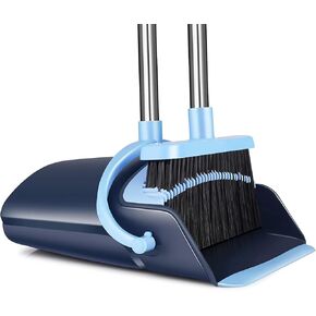 Broom and Dustpan Set for Home 2024 Indoor Broom with Dustpan Combo Set Upright Dust Pans with Long Handle Angle Broom for Kids Garden Pet Hair Lobby Wood Floor Sweeping Kitchen