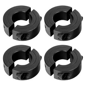 (4-Pack) SINOAXISSPACE Shaft Collar 13/16" Bore, 1045 Steel Double Split Clamp-On Shaft Collars Style, 15/8" OD, 1/2" Thickness, with M4 Set Screws