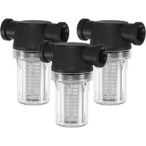 3-Pack Water Pump Strainer with 100 Mesh Stainless Steel Filter Screen, 1/2" Inch Female NPT in-line Strainer for Garden Hose Outdoor RV Water Tank Pressure Washer [Black]