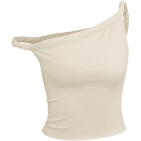 Asymmetrical Tops for Women Double-Layer Twist Strap Off Shoulder Tanks Y2K Tops Summer Going Out Tops