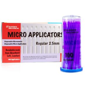 400Pcs/Box Bendable Dental Microbrush Applicator, Disposable Micro Brushes International Fine 2.0mm Yellow