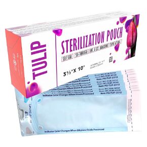 Self Sealing Sterilization Pouch 3.5" x 10" (200 Pack) - Autoclave Sterilizer Bags for Clean Tools - Dental and Nail Sanitizer Packets by Tulip