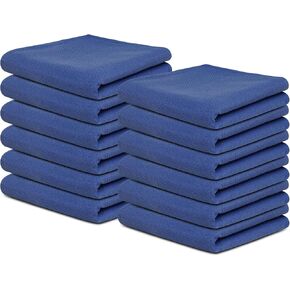 Super Plush Surgical Huck Towels - Pack of 12 Green Cleaning Rags 16'' x 26'' - 100% Cotton Lint Free Huck Towel Ideal for Auto Detailing Perfect for Windows, Metal and Glass Cleaning