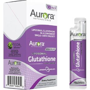 Aurora Nutrascience, Mega-Liposomal Glutathione+ Vitamin C, Immune System Support, Antioxidant, 750 mg per Serving, Gluten Free, Non-GMO, Sugar-Free, Organic Fruit Flavor, 16 fl oz (480 mL)