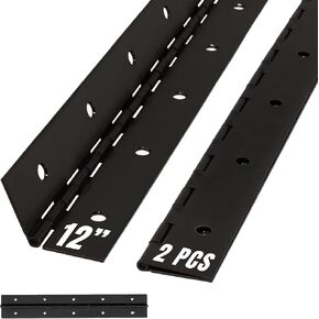 30 Inch Black Heavy Duty Piano Hinge Continuous Stainless Steel 304 (2-Pack), Surface Mount Cabinet Hinges Matte Black 30"x2" for Large Cabinet, Industrial Storage & Equipment Door