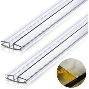 2 Pcs PVC Piano Style Living Hinge 39.37 Inch Each PVC Living Hinge for DIY 3-5mm Glass Acrylic and More Material Replacement Repair, No Screws or Glue (Black)