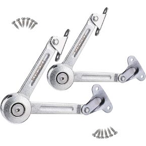 Lid Support Hinge, Heavy Duty Lid Stay Hinges Folding Lid Support Hinge for Cabinet,Closet,Wardrobe or Toy Box, Slided Down The Flap Lid Fupport Without Smashing Fingers, (40lb/110 Degree /2 PC)