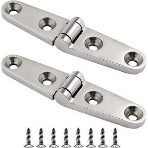 Boat Strap Hinges 4 inch x 1 inch 316 Stainless Steel Boat Hinge Marine Grade Butt Hinge with Screws (4 Pack)
