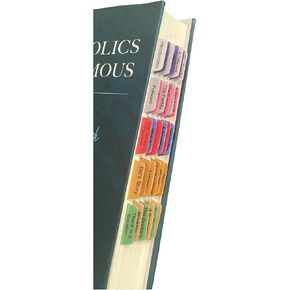Book Tabs for Alcoholics Anonymous: The Big Book 4th edition. Laminated, Color-coded, and Repositionable for AA (Book not included)