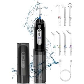 Locamp Water Flosser,Mini Cordless Power Dental Flossers,7 Jet Tips 4 Modes IPX7 Waterproof for Home Travel - Gum Care,Orthodontic,Braces Care