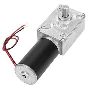 Reversible Worm Gear Motor, Self-Locking High Torsion Speed Reduce Electric Gearbox Motor Mini Turbine Geared Motor for Robot Curtain Machine (12V 10RPM)