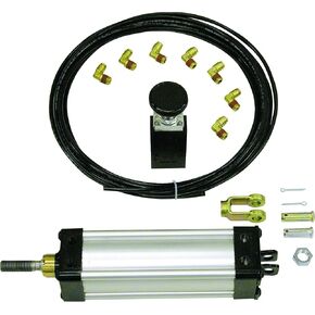منتجات المشترين TGC25006VSPK طقم أسطوانة الباب الخلفي، أسطوانة هوائية مثبتة على Clevis، الأنابيب والتجهيزات، 6 أشواط، 2.5 تجويف، ملحقات شاحنة قلابة، أسود